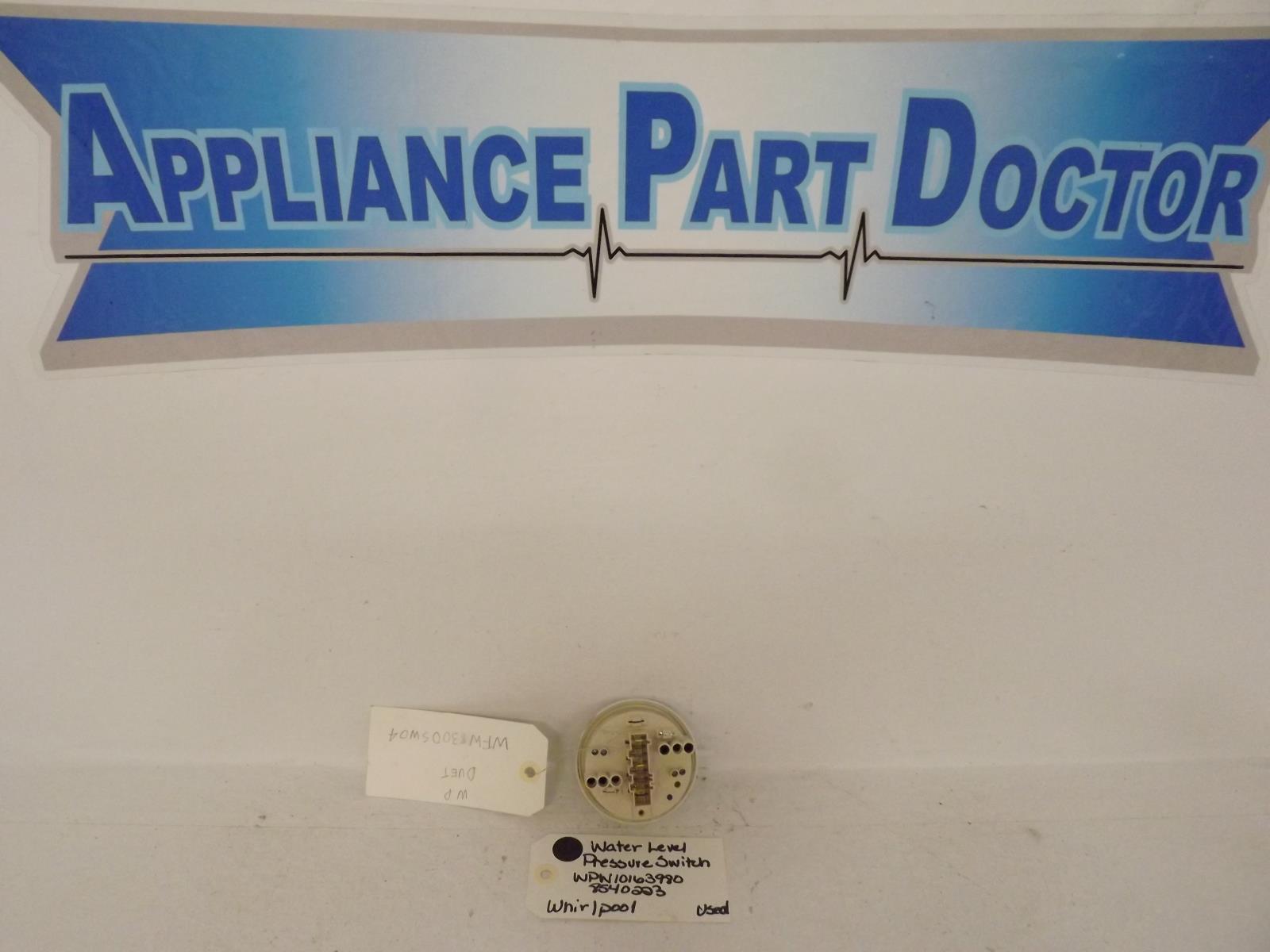 Whirlpool Washer WPW10163980 8540223 Water Level Pressure Switch Used Whirlpool Washer WPW10163980 8540223 Water Level Pressure Switch Used